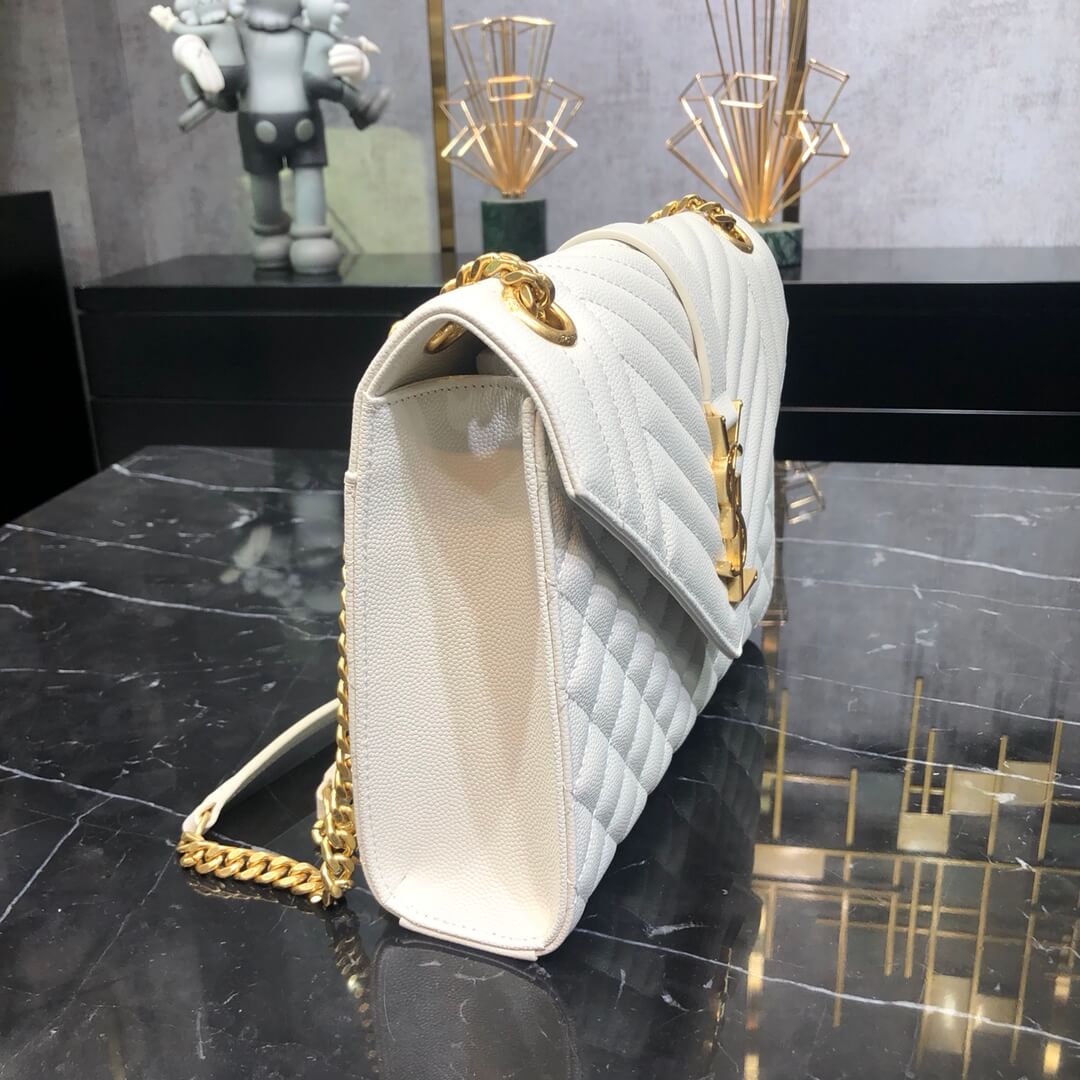 ys l envelope mm shoulder crossbody bag real caviar leather white gold hardware