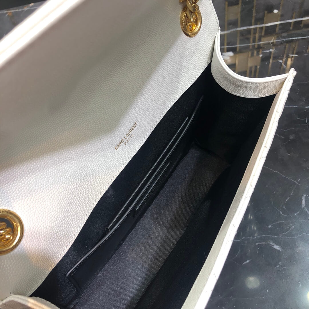 ys l envelope mm shoulder crossbody bag real caviar leather white gold hardware