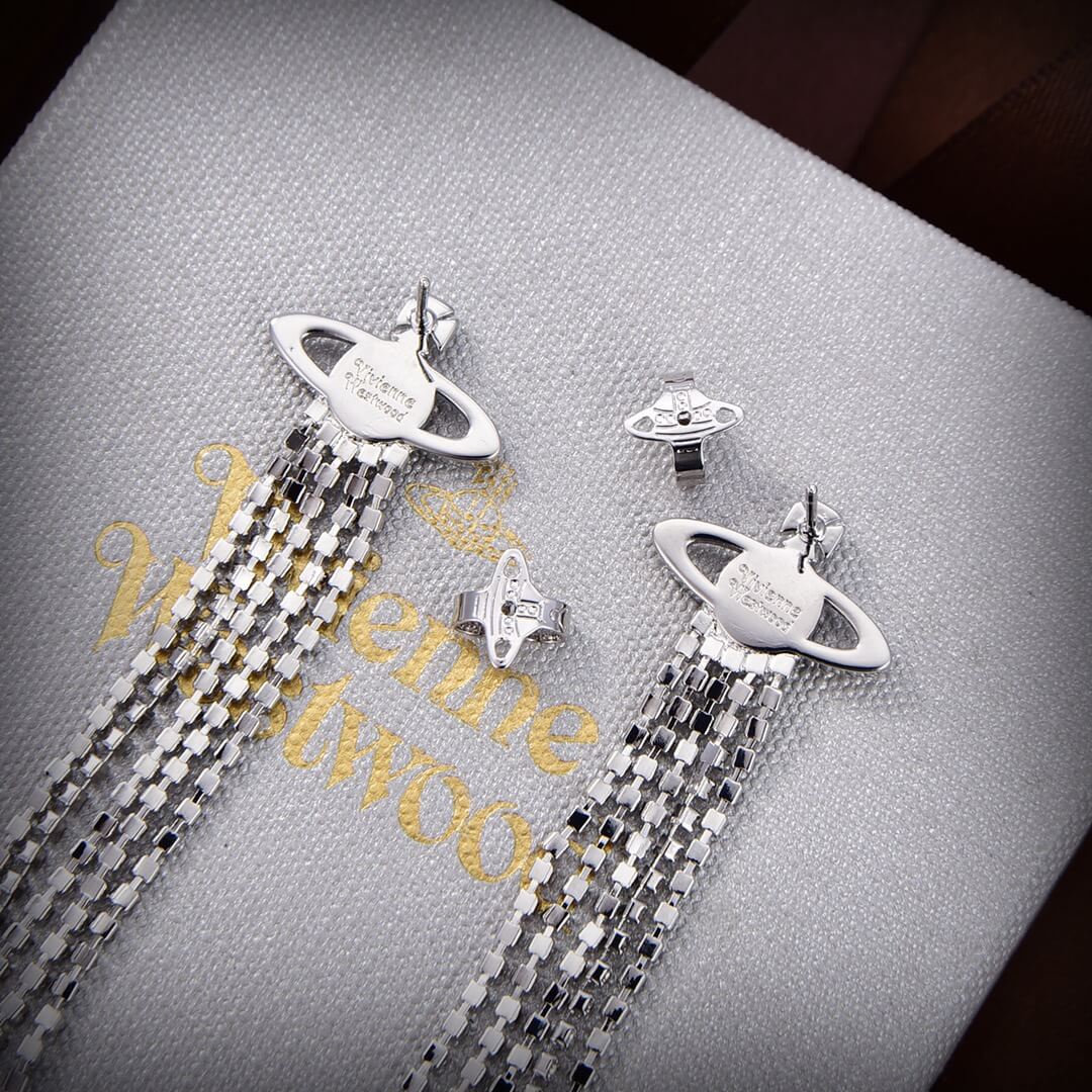 european and american full diamond saturn tassel long fashion trendy earrings eh13168a46