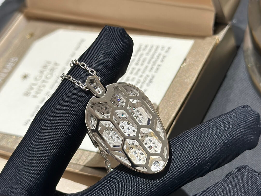 european and american trend light luxury snake pendant full diamond necklace xlc6