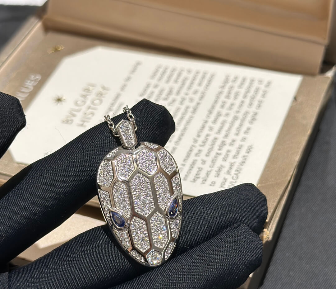 european and american trend light luxury snake pendant full diamond necklace xlc6