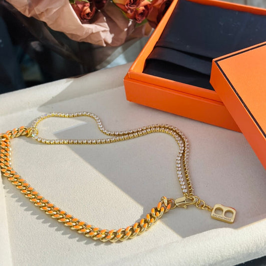 european and american fashion personality color matching sparkling diamond high end necklace xl13168a27