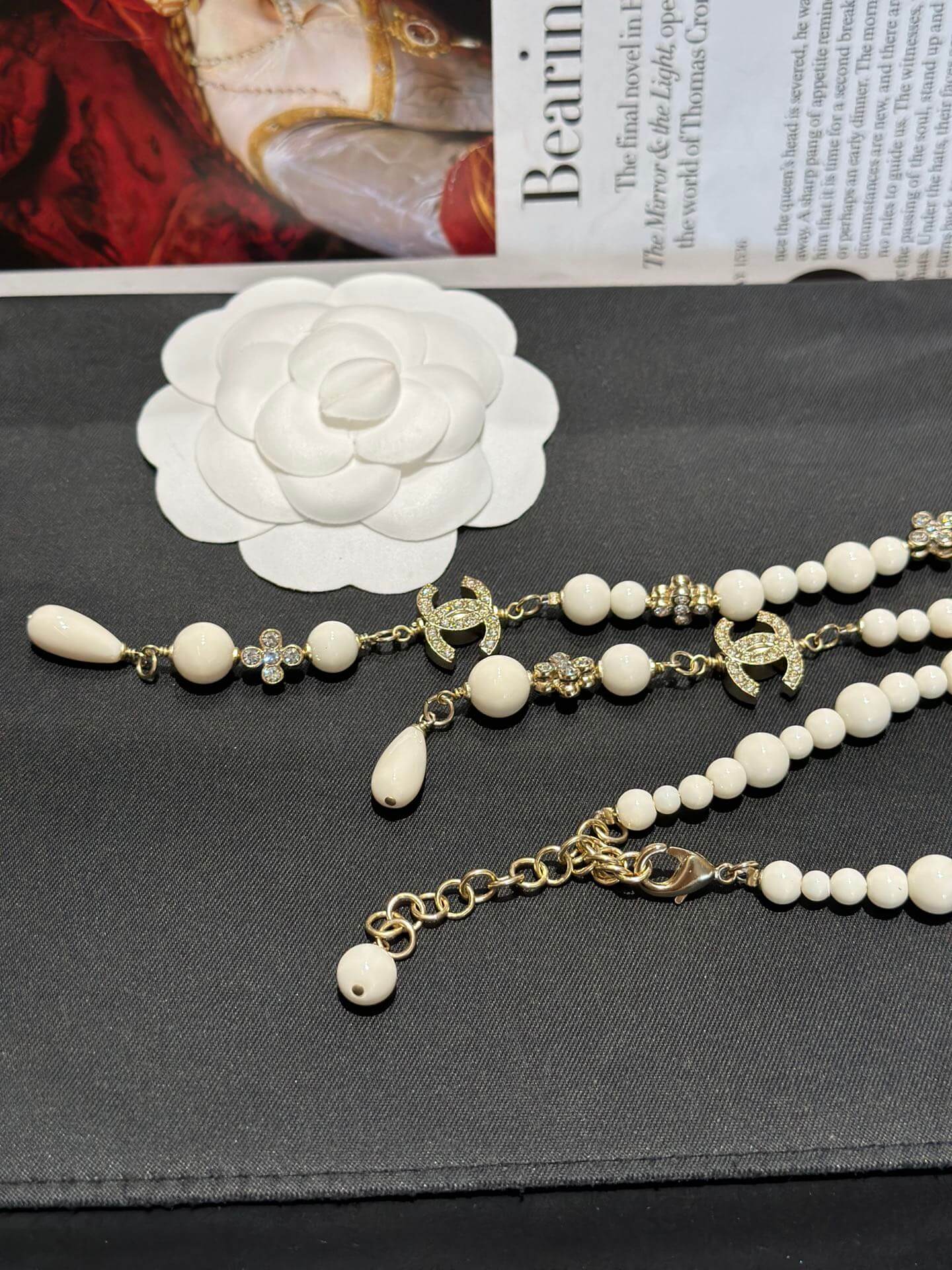 european and american style cross white bead diamond necklace xlc17