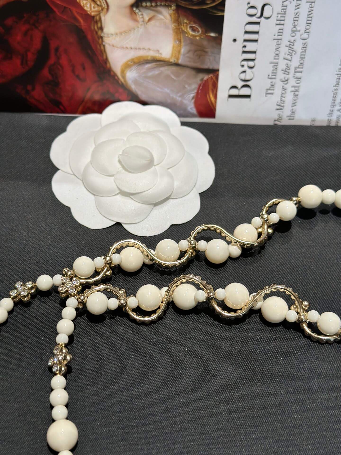 european and american style cross white bead diamond necklace xlc17