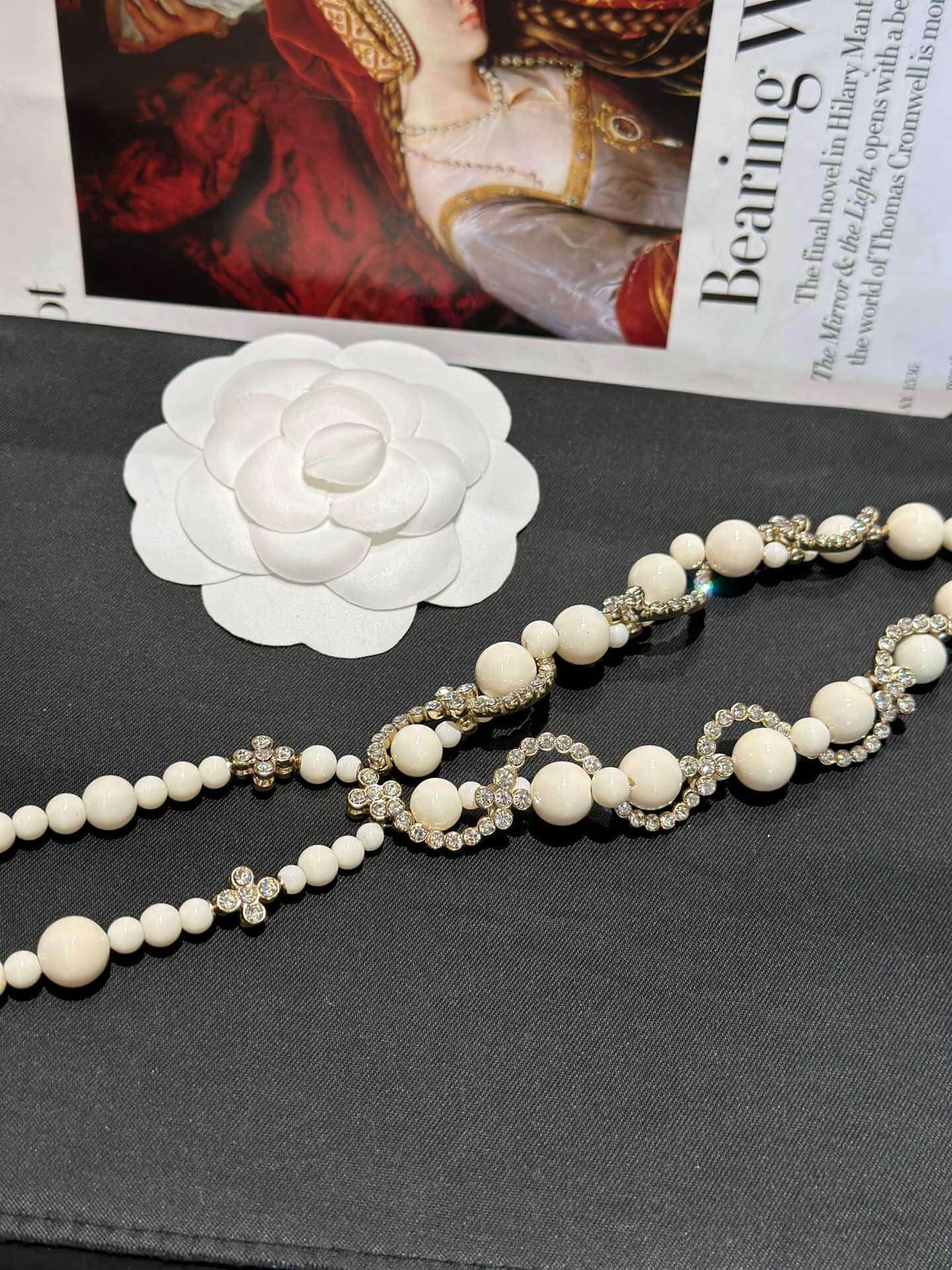 european and american style cross white bead diamond necklace xlc17