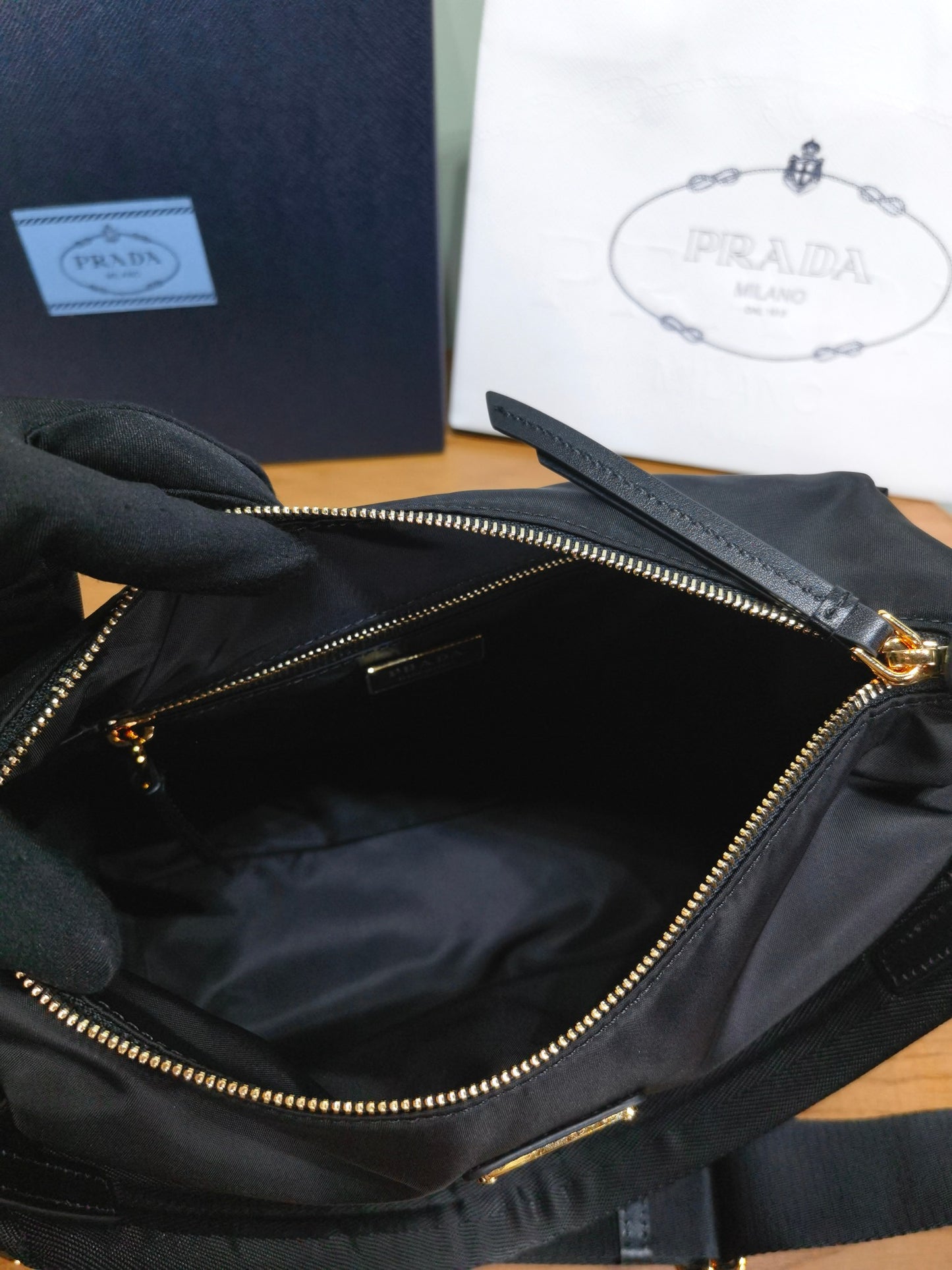 PRADA Explore Reusable Nylon Crossbody Bag Single Shoulder Bag 1BC264 Black