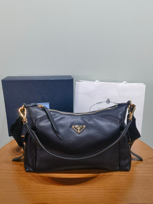 PRADA Explore sheepskin shoulder bag crossbody bag 1BC264 BLACK