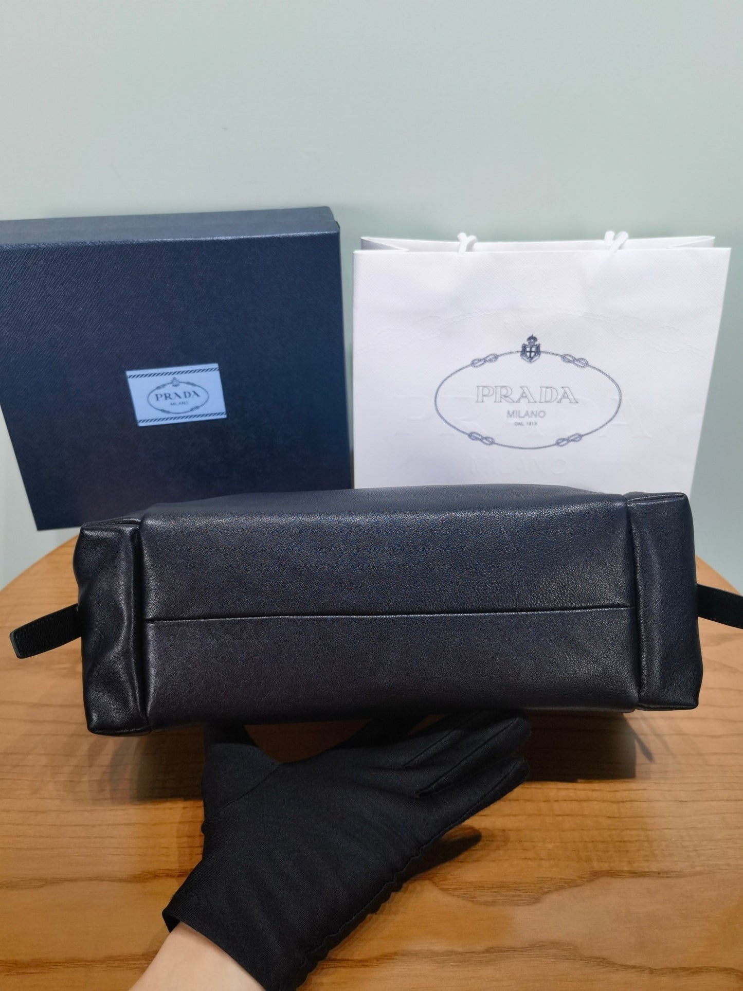 PRADA Explore sheepskin shoulder bag crossbody bag 1BC264 BLACK