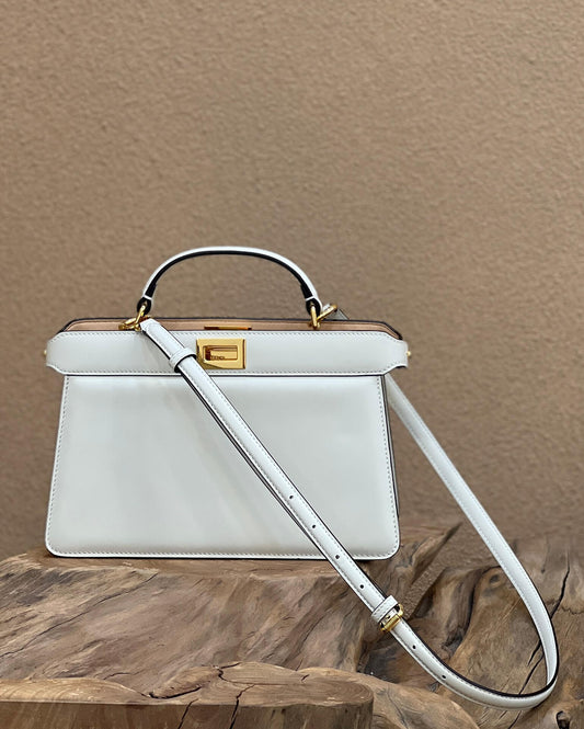 fd white peekaboo iseeu shoulder bag crossbody bag 70193