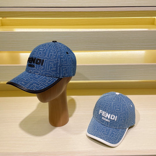 fendi new wash denim fashion versatile sunshade hat baseball hat mz13168a24