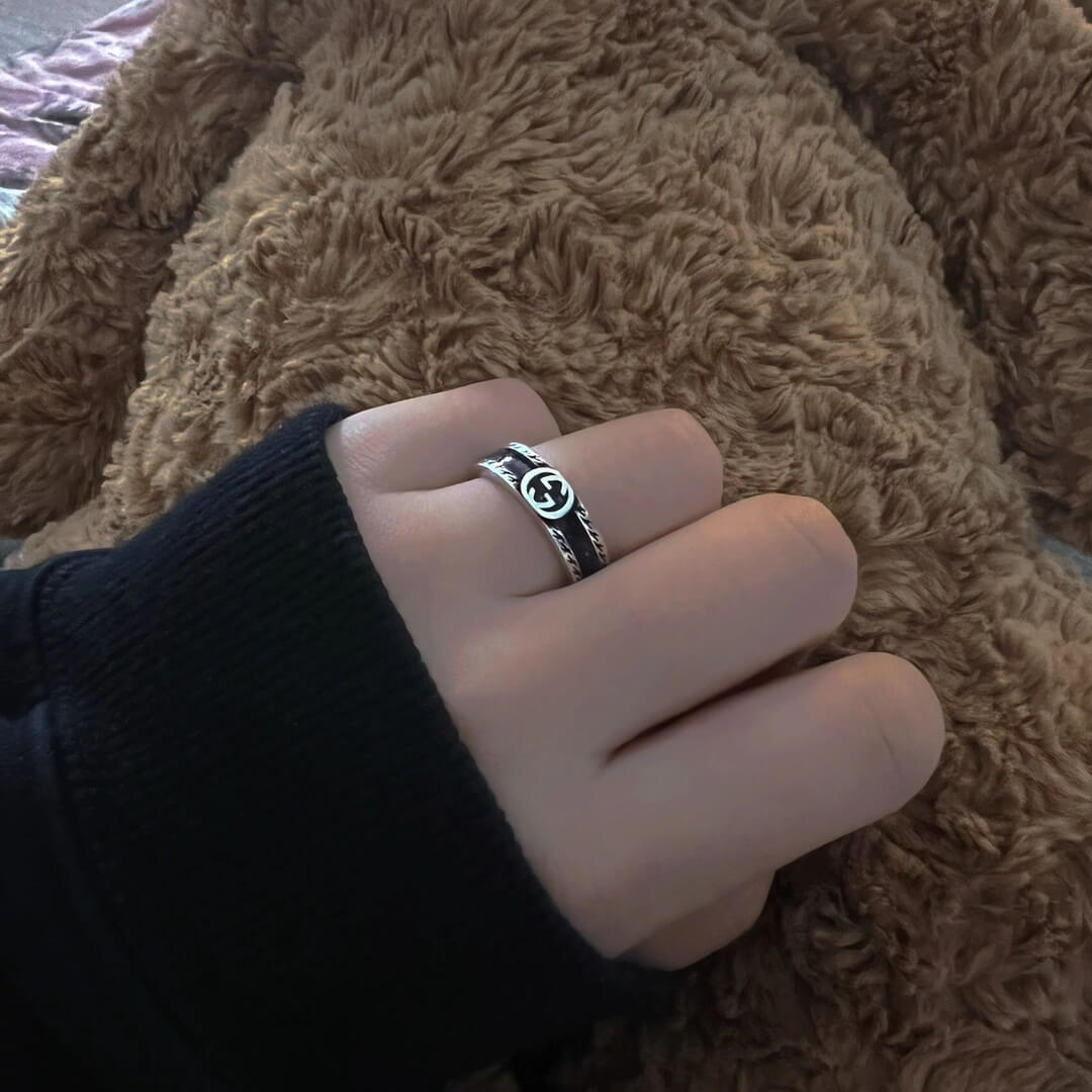 fashion and high end interlocking double g ring jz13168a6