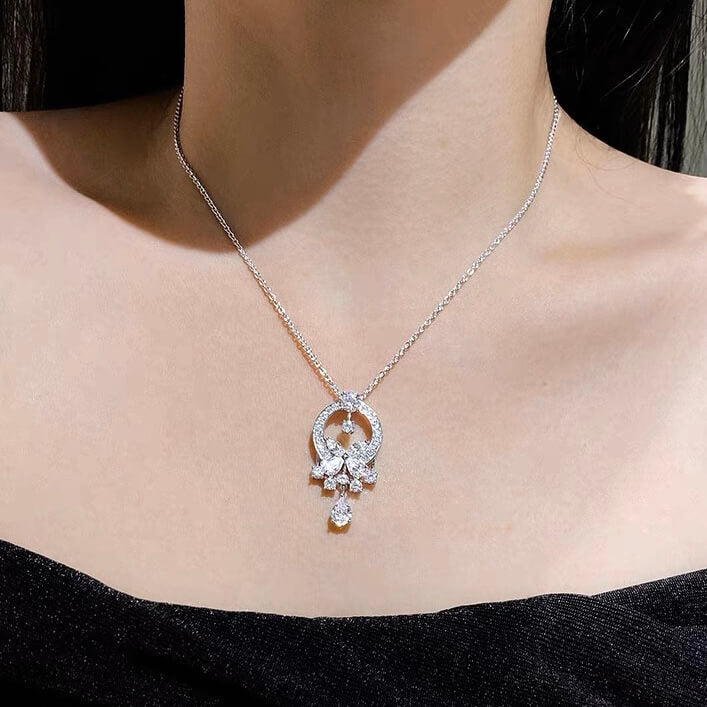 french butterfly tassel sterling silver necklace with advanced design xl13168a20