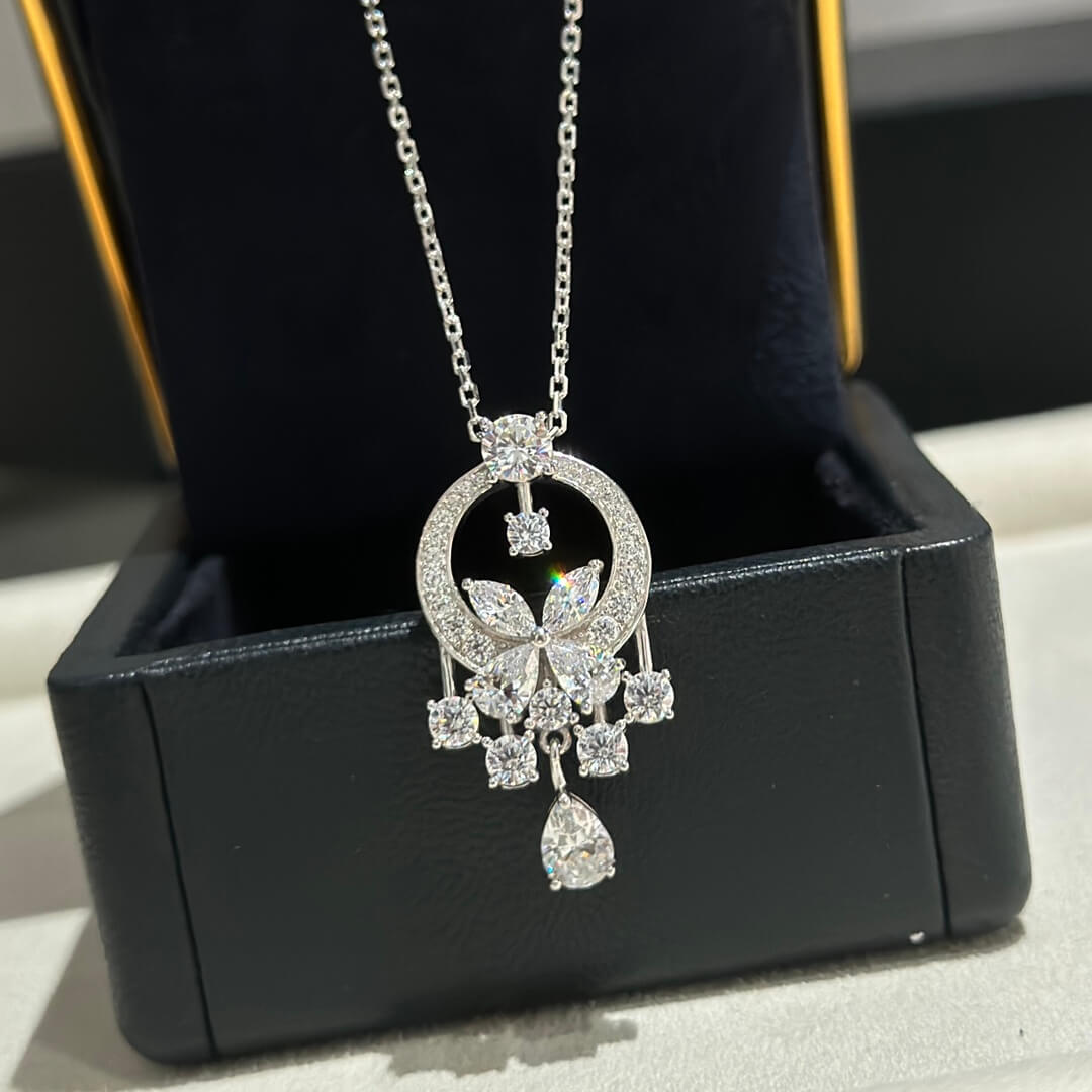 french butterfly tassel sterling silver necklace with advanced design xl13168a20