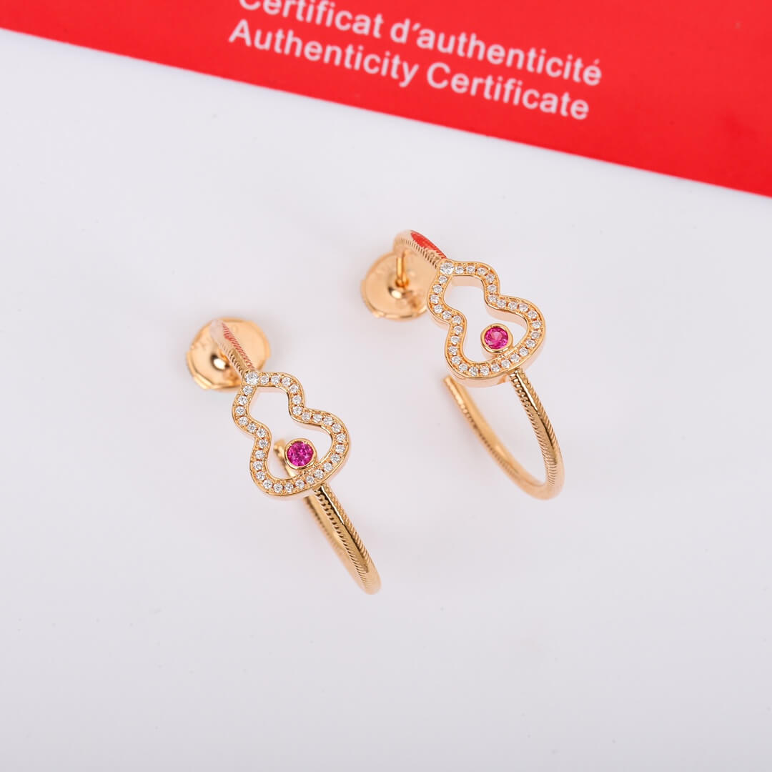 french circle gourd single diamond design feel advanced earrings eh13168a35