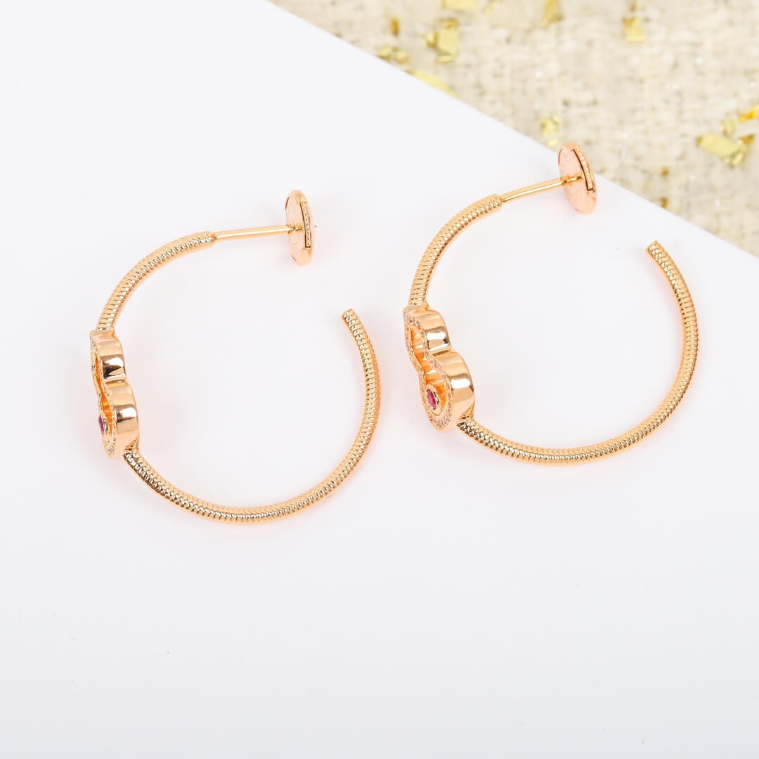 french circle gourd single diamond design feel advanced earrings eh13168a35