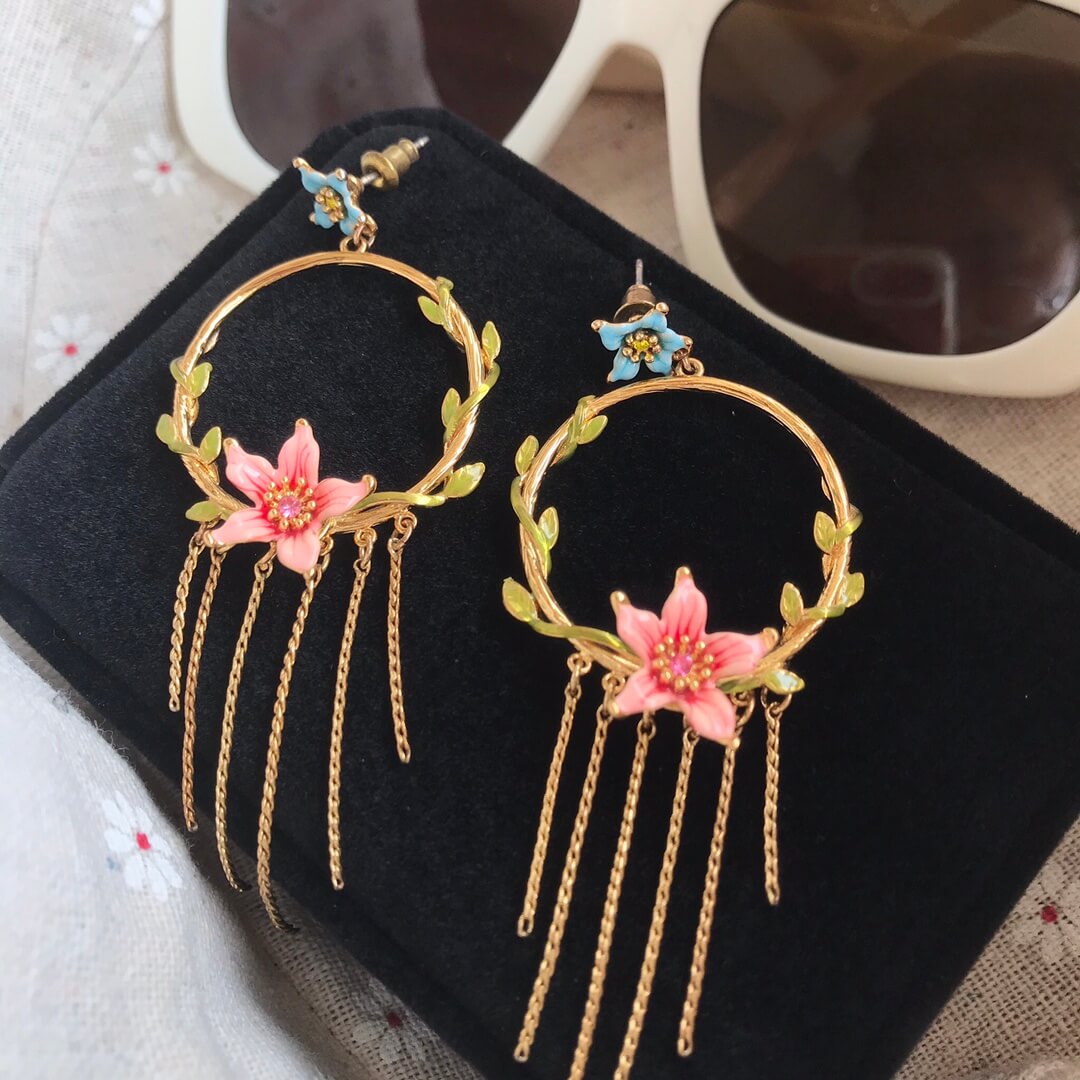 french enamel new personalized versatile circle tassel earrings eh13168a17