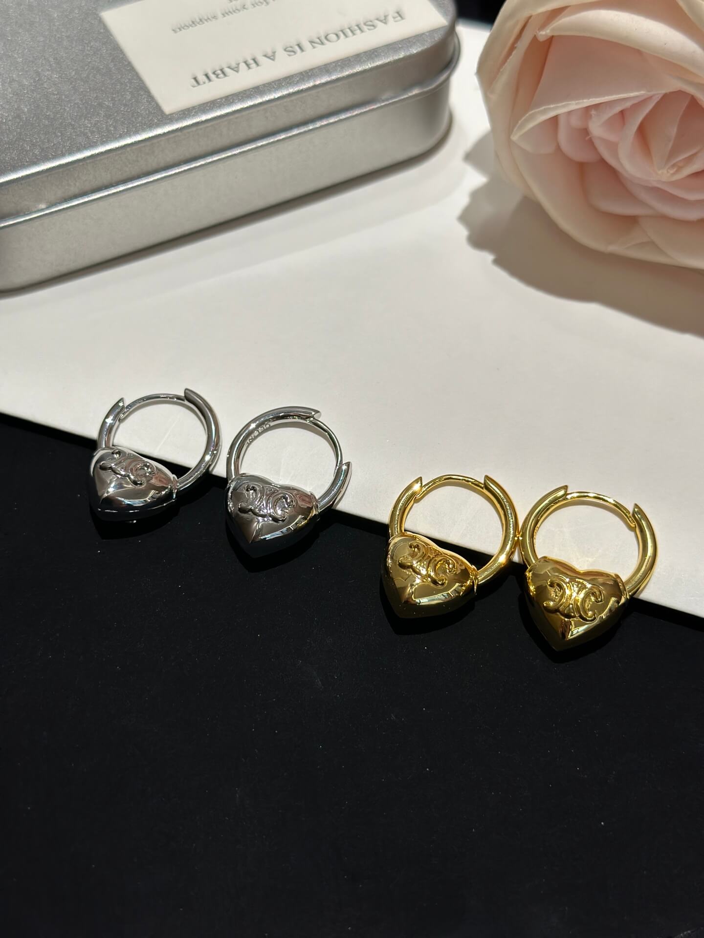 french versatile premium 3d love earrings ehc11
