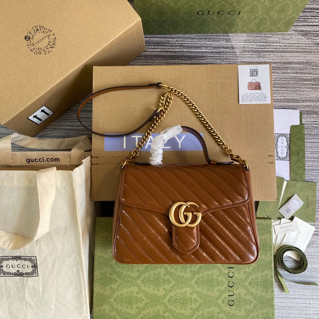 gc 547260 shoulder bag handbag leather apricot small size
