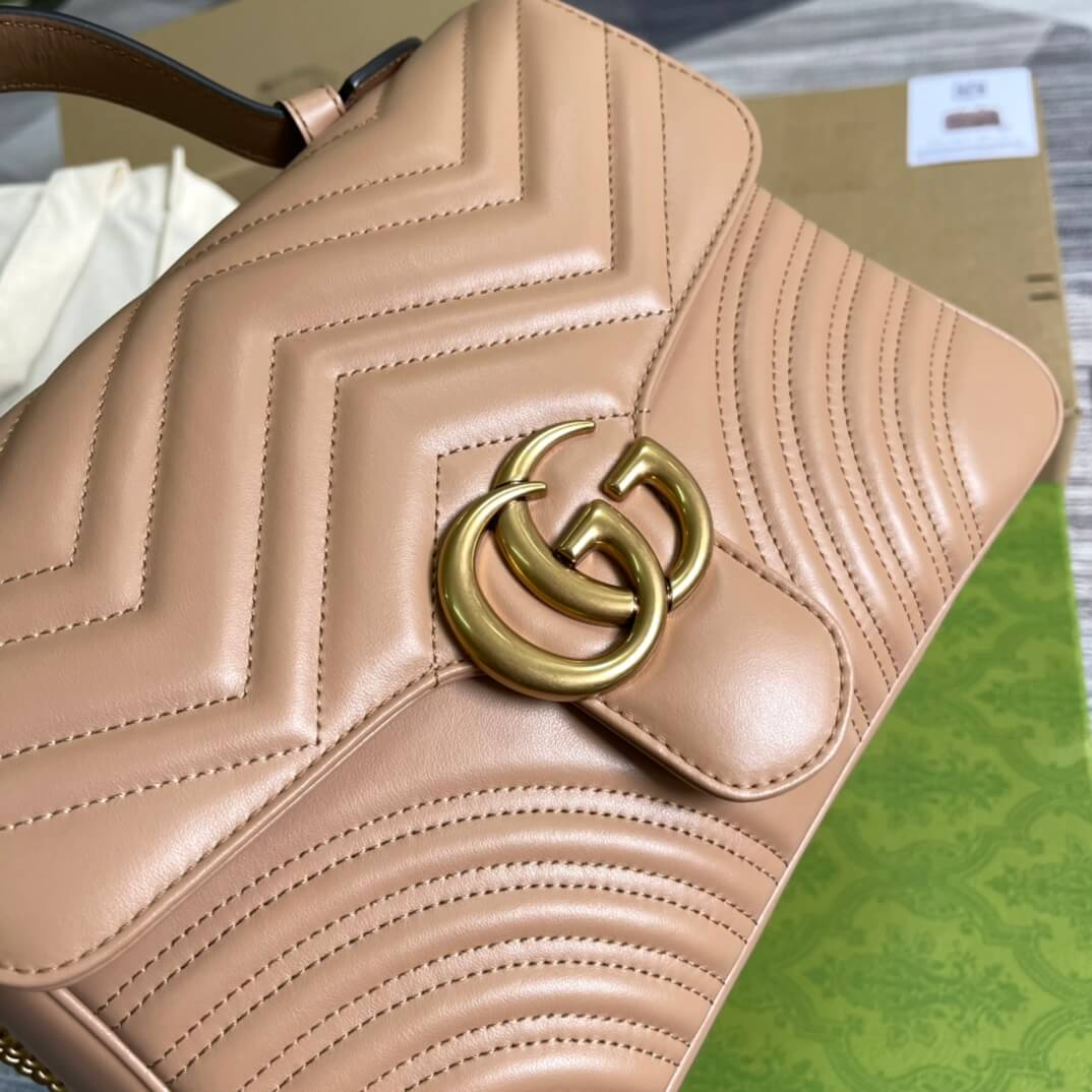 gc 498110 shoulder bag handbag leather apricot
