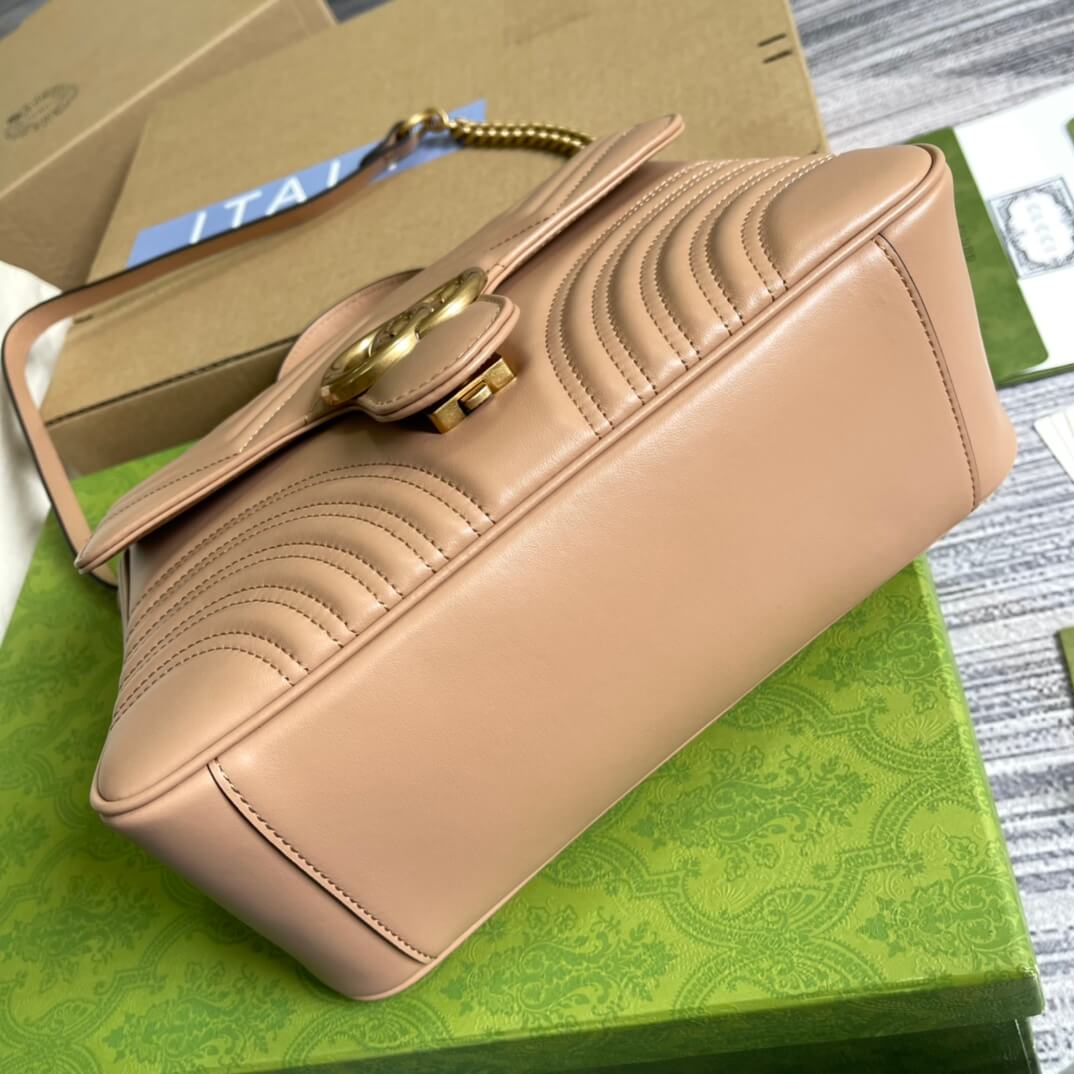 gc 547260 shoulder bag handbag leather apricot small size