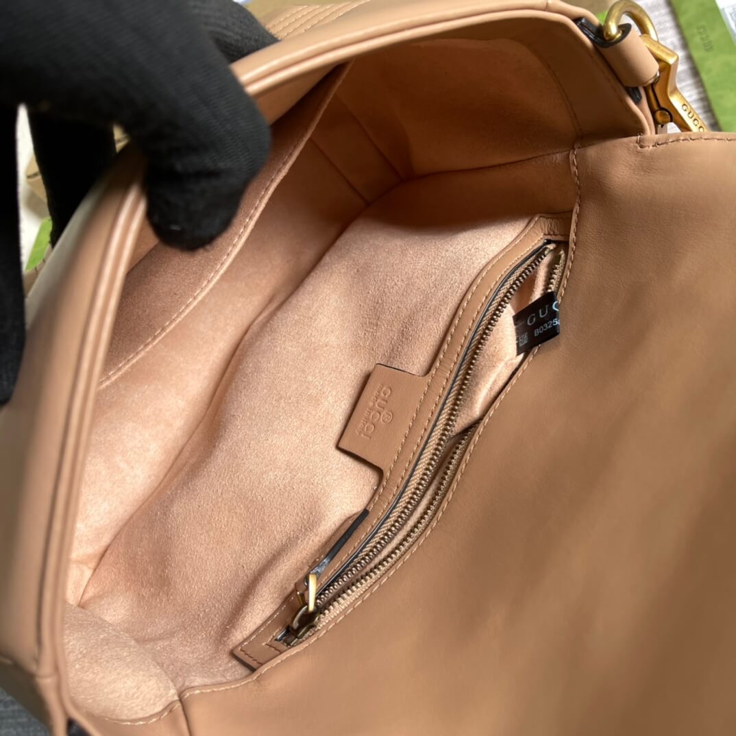 gc 547260 shoulder bag handbag leather apricot small size