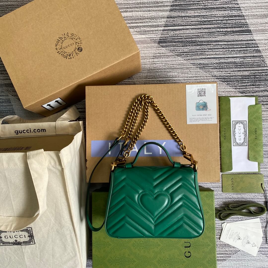 g c 547260 marmont shoulder bag cross body bags handbag leather green small size