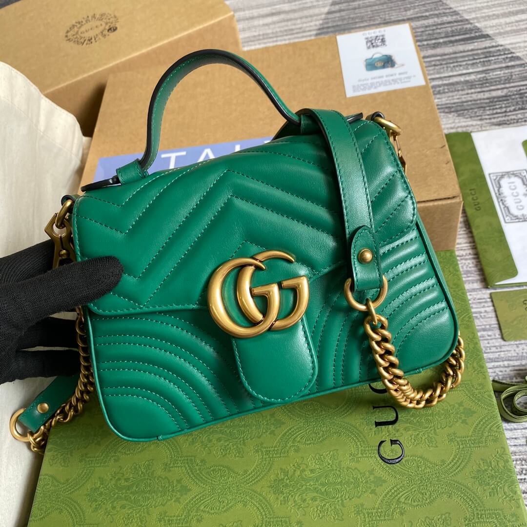 g c 547260 marmont shoulder bag cross body bags handbag leather green small size