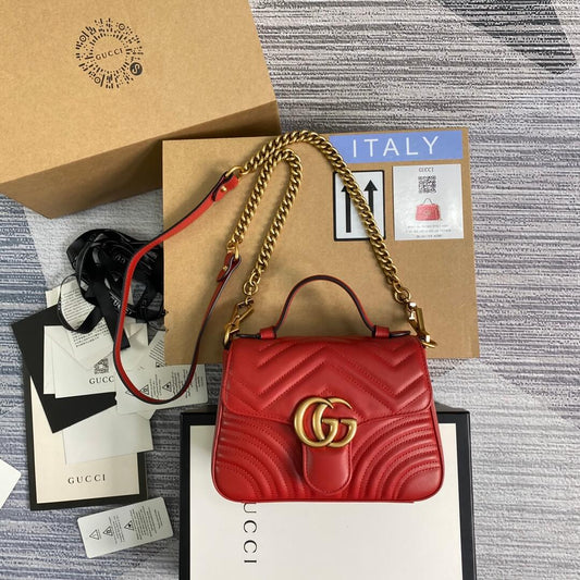 g c 547260 marmont shoulder bag cross body bags handbag leather red small size