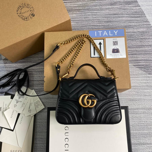 g c 547260 marmont shoulder bag cross body bags handbag leather black small size
