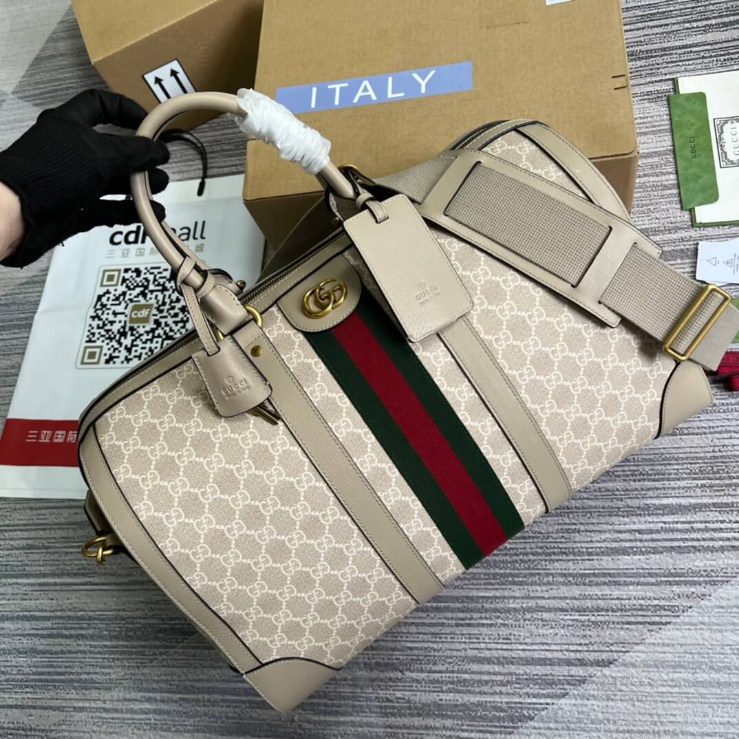 gg gc 681295 shoulder bag dirty white leather