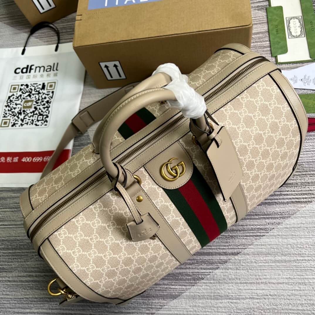gg gc 681295 shoulder bag dirty white leather