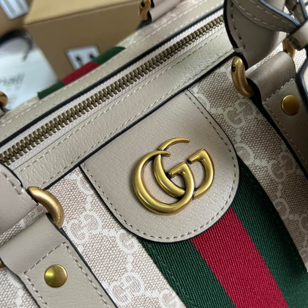 gg gc 681295 shoulder bag dirty white leather