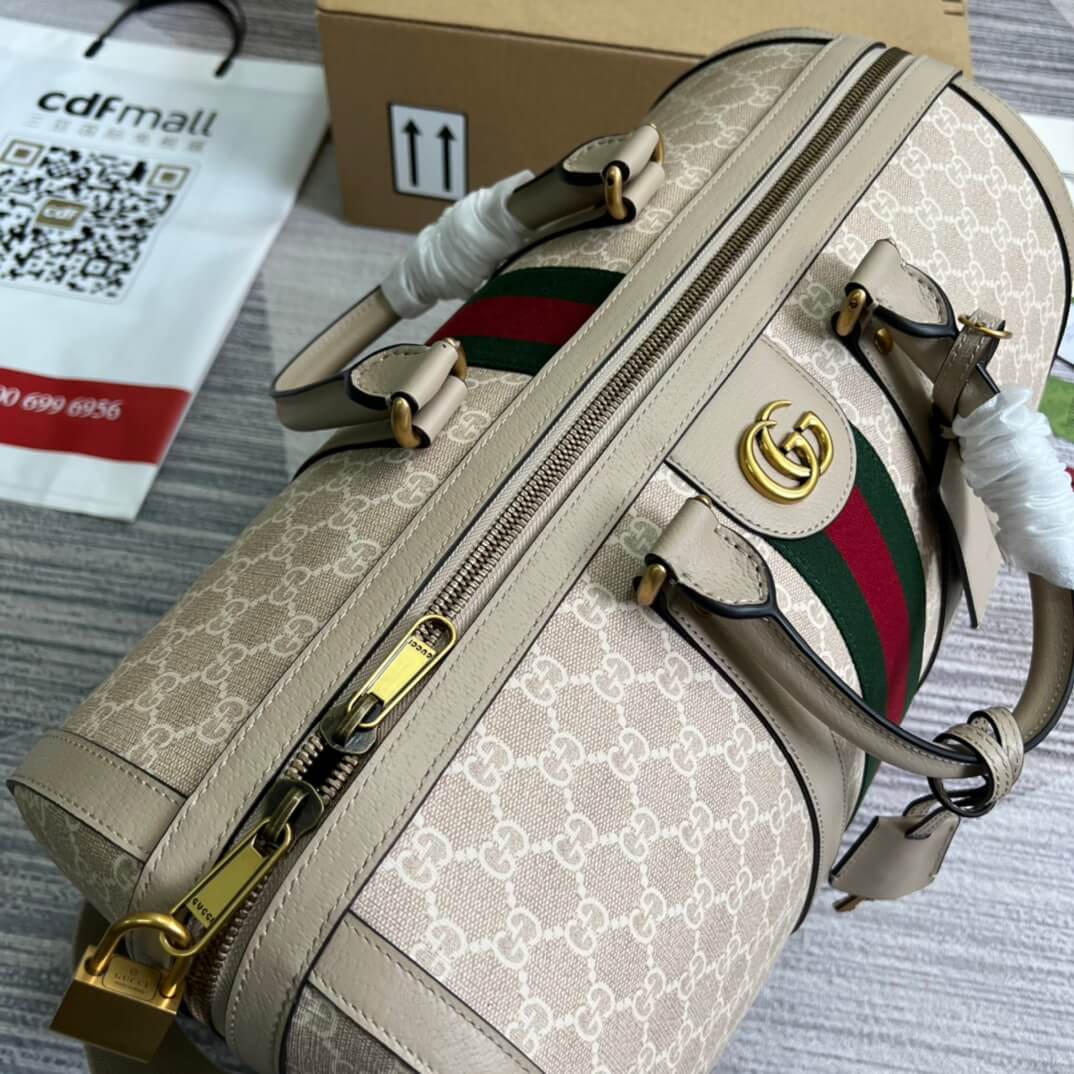 gg gc 681295 shoulder bag dirty white leather