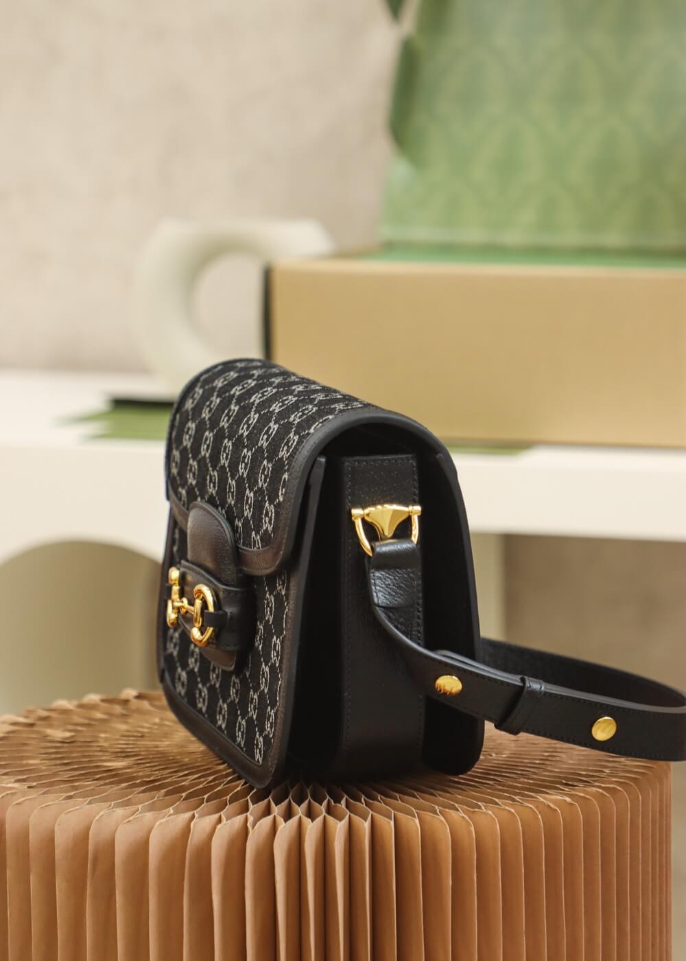 gg 602204 shoulder bag bag leather black