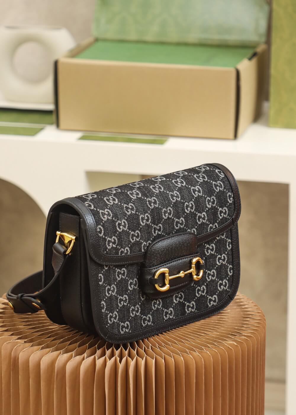 gg 602204 shoulder bag bag leather black