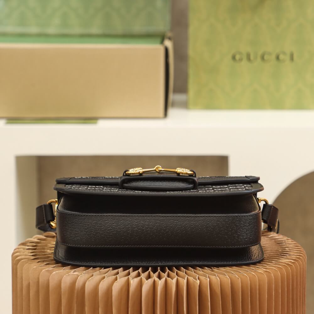 gg 602204 shoulder bag bag leather black