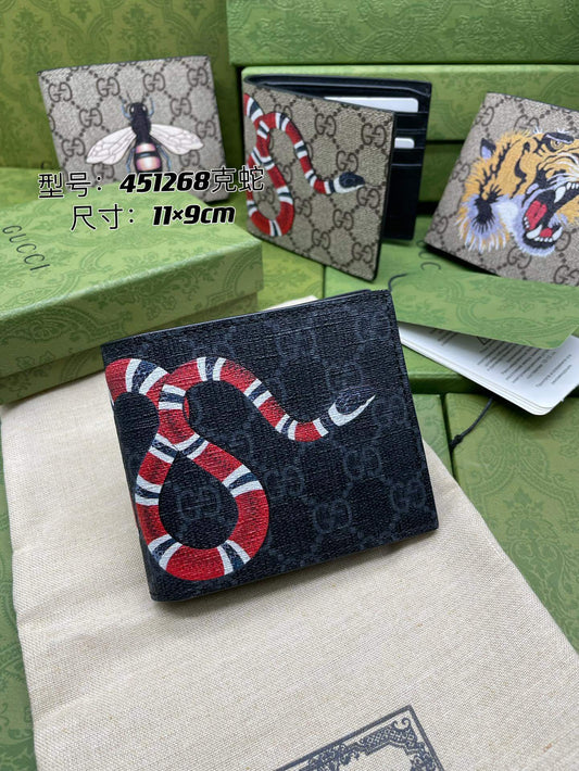 gc pvc screen printing snake wallet black 451268