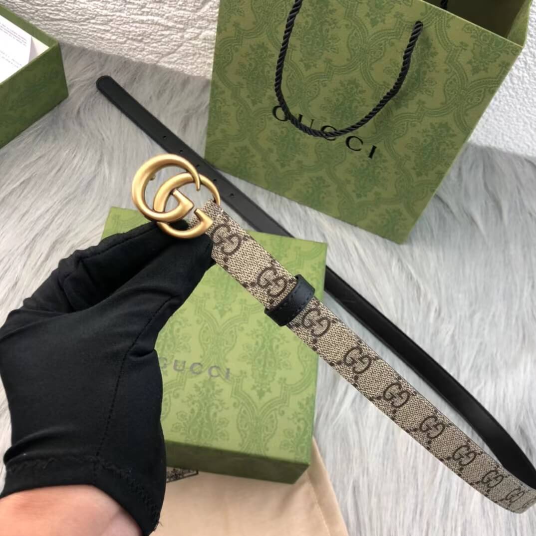 gg marmont reversible thin belt for women golden buckle