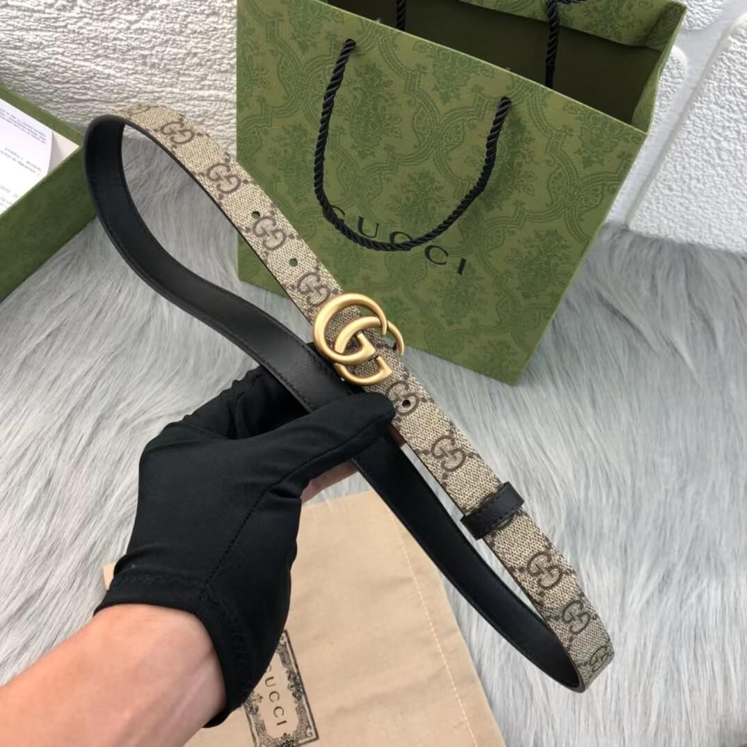 gg marmont reversible thin belt for women golden buckle