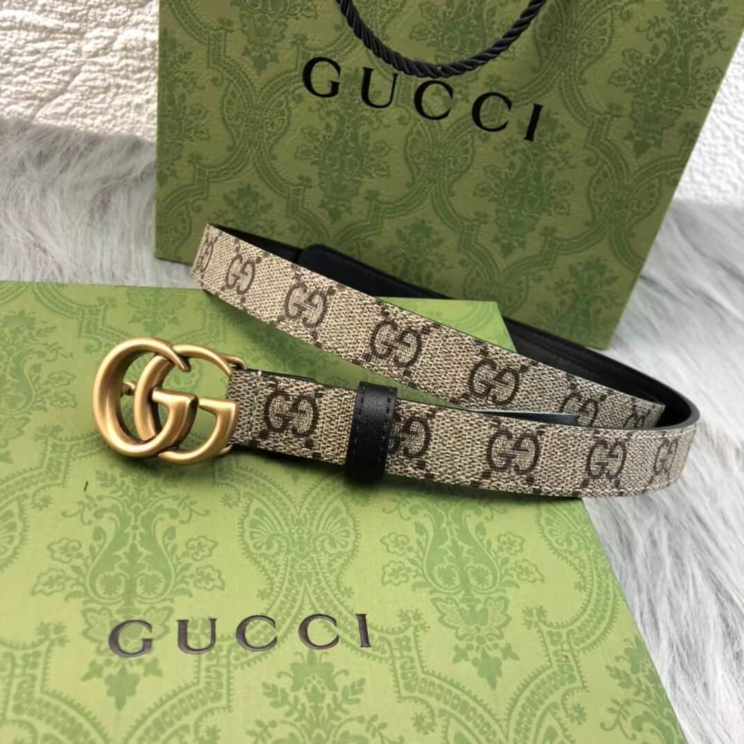gg marmont reversible thin belt for women golden buckle