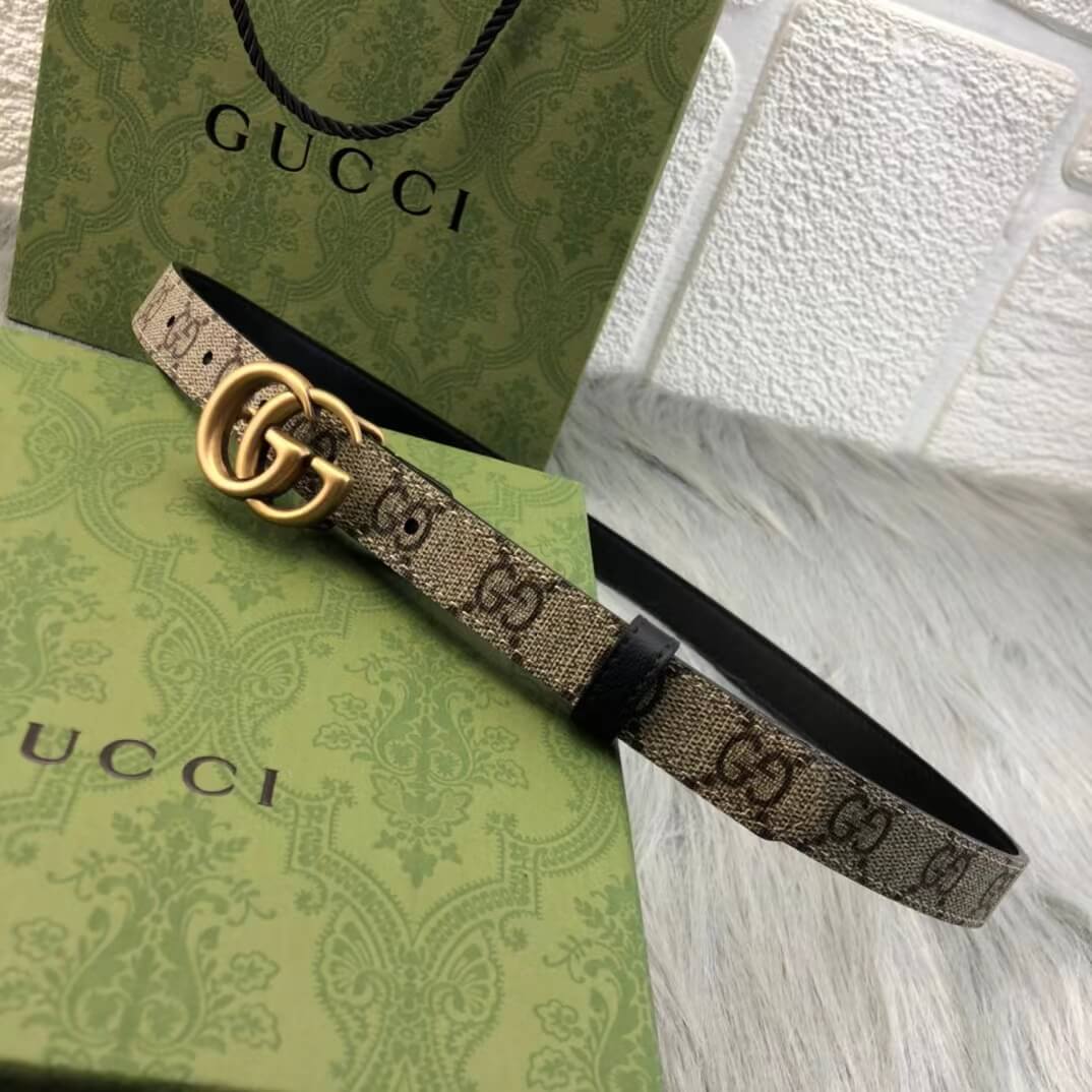 gg marmont reversible thin belt for women golden buckle