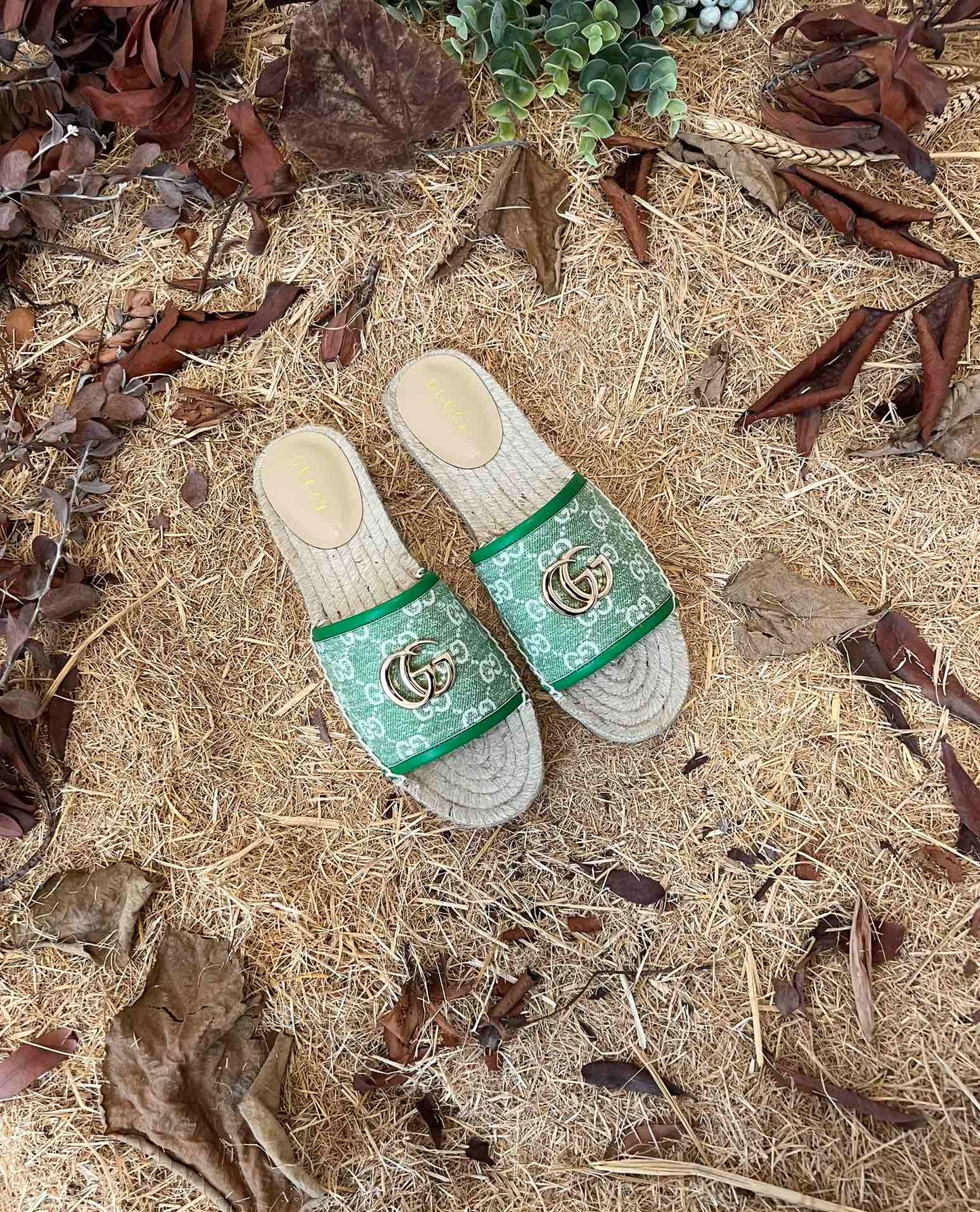 2022 new gg marmont slides slippers green starboard flat canvas sandals