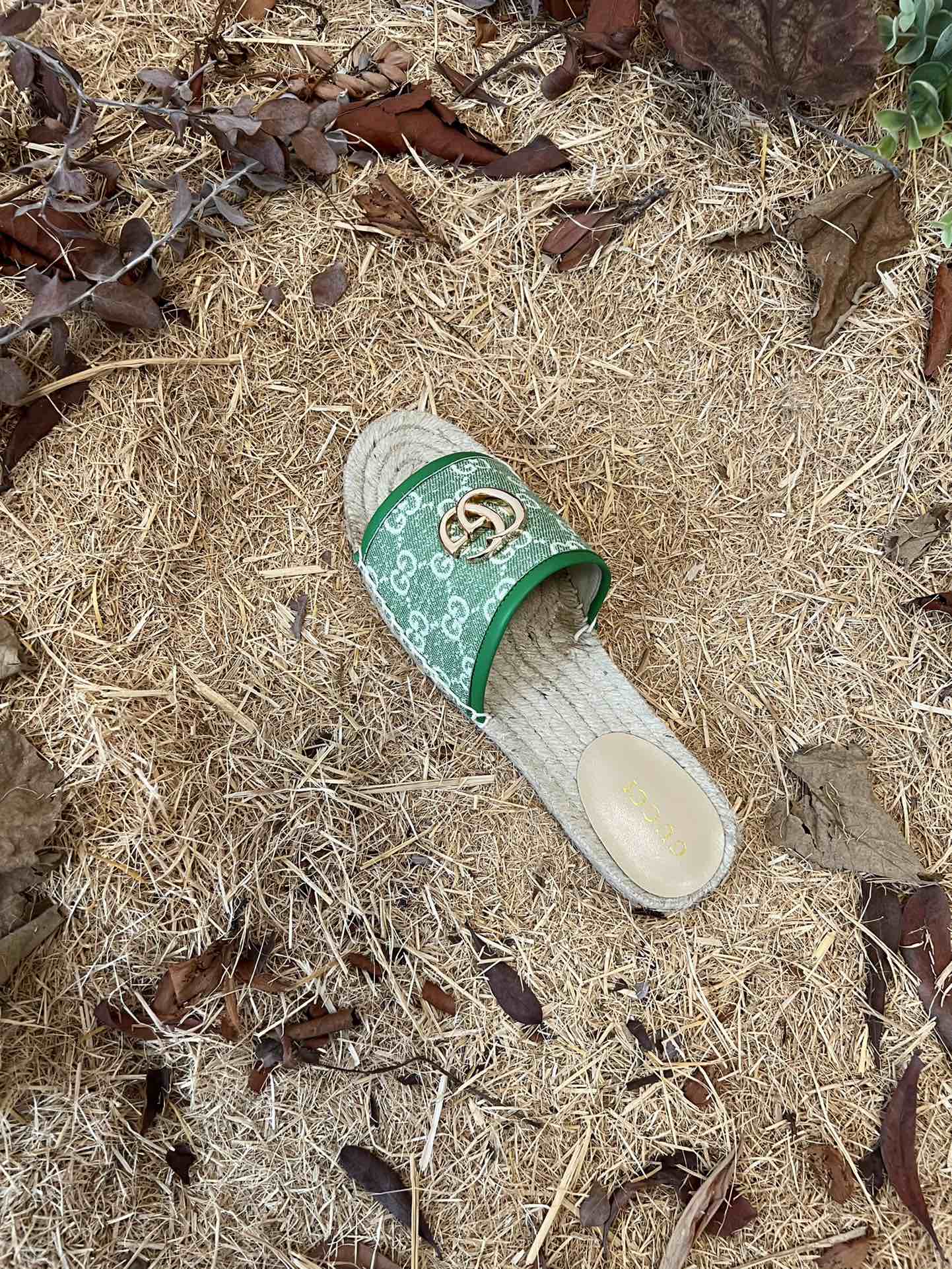 2022 new gg marmont slides slippers green starboard flat canvas sandals