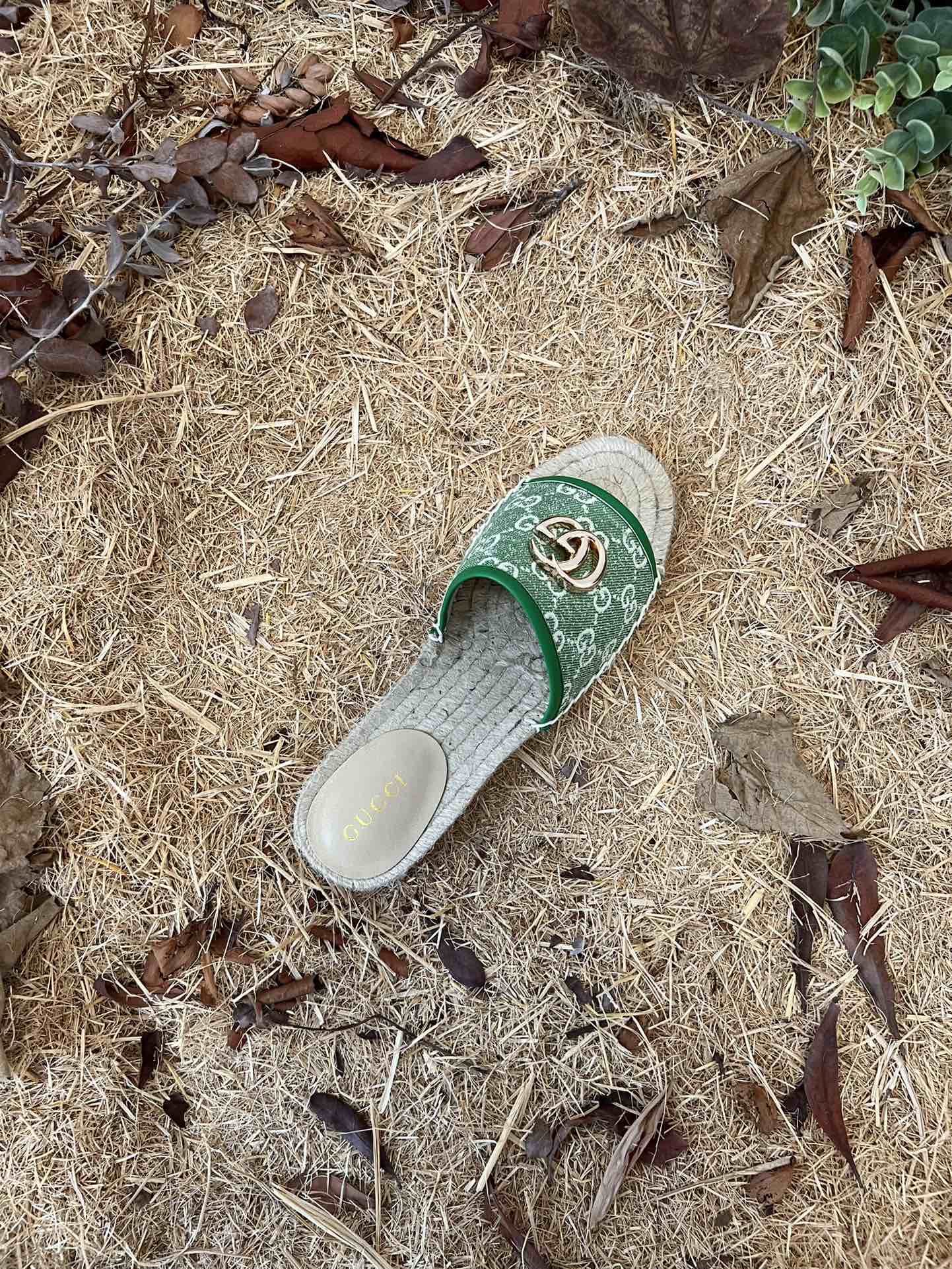 2022 new gg marmont slides slippers green starboard flat canvas sandals