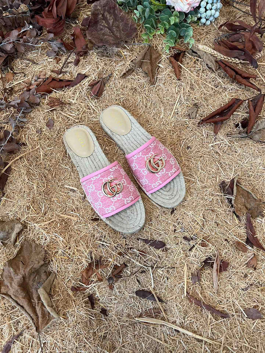 2022 new gg marmont slides slippers rose red starboard flat canvas sandals