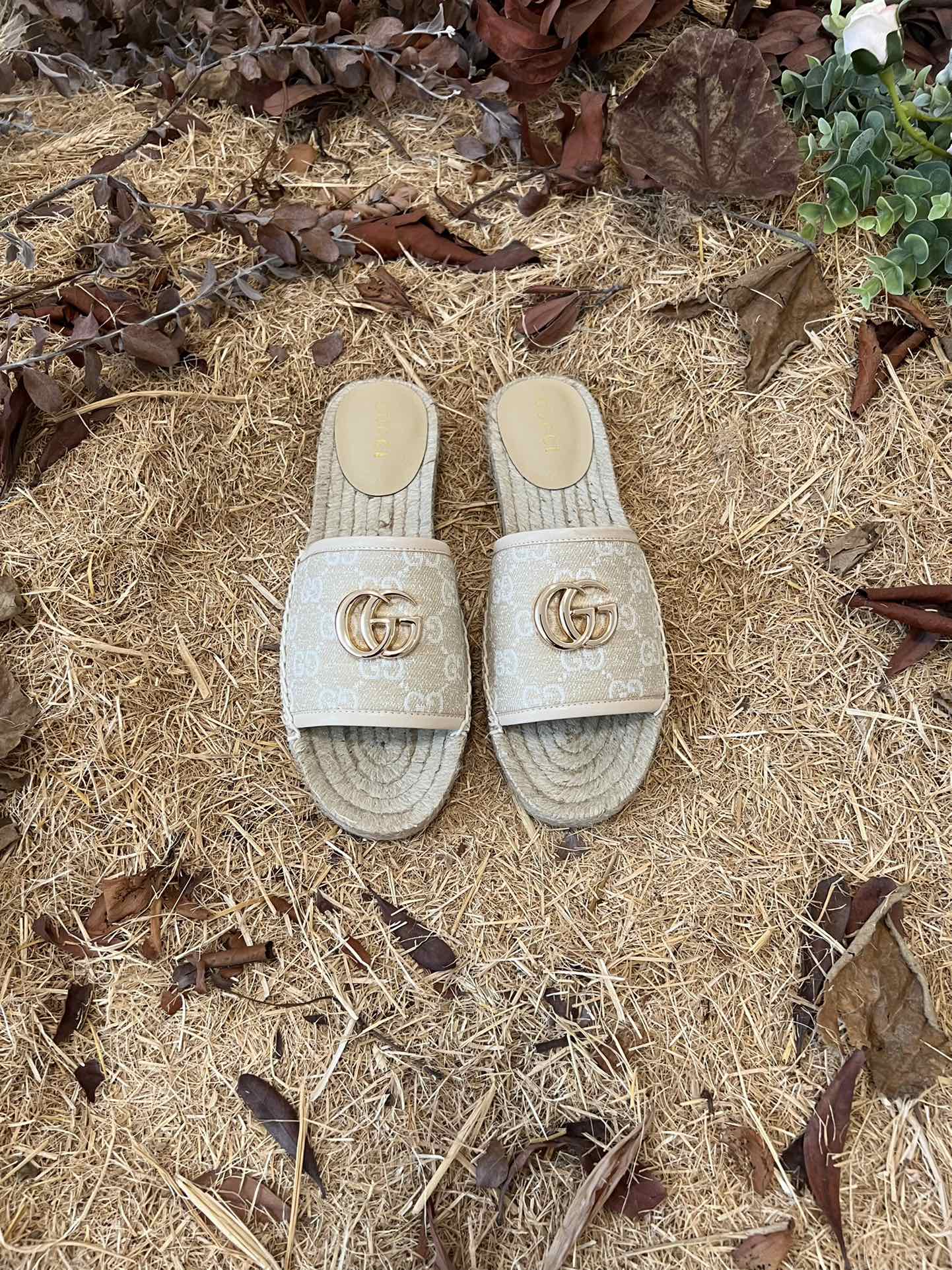 2022 new gg marmont slides slippers apricot starboard flat canvas sandals