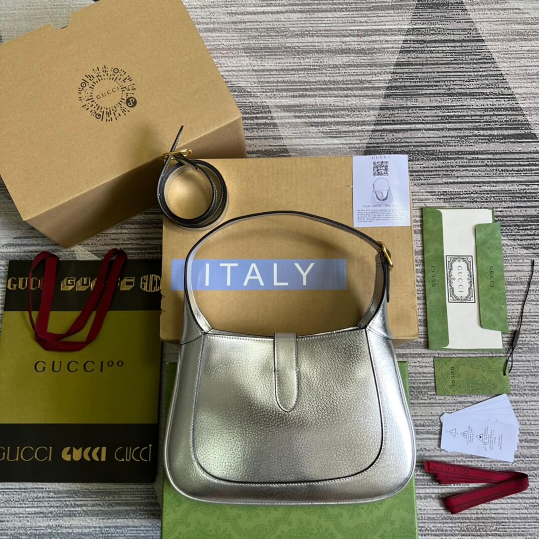 gucci subaxillary bag silver full leather 636709