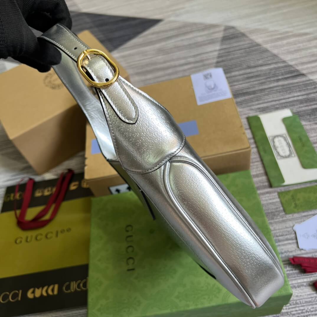 gucci subaxillary bag silver full leather 636709