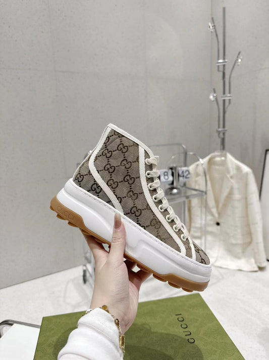 gg women sneakers canvas leather white 2023