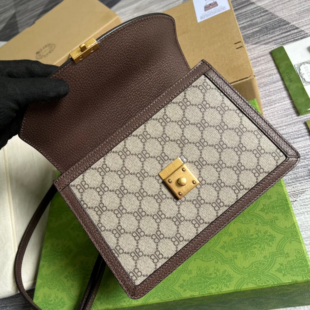 gg shoulder crossbody bag brown co branded style 680119
